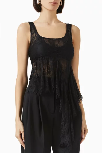 Sash-detail Tank Top in Lace