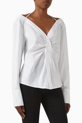 Off-shoulder Top in Cotton-poplin