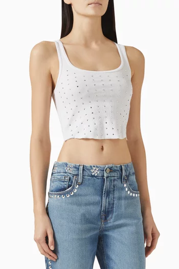 Crystal-embellished Racerback Tank Top