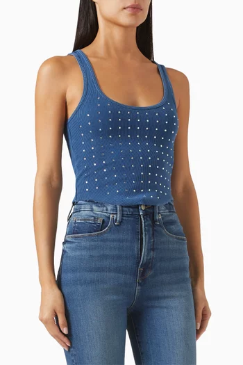 Crystal-embellished Racerback Tank Top