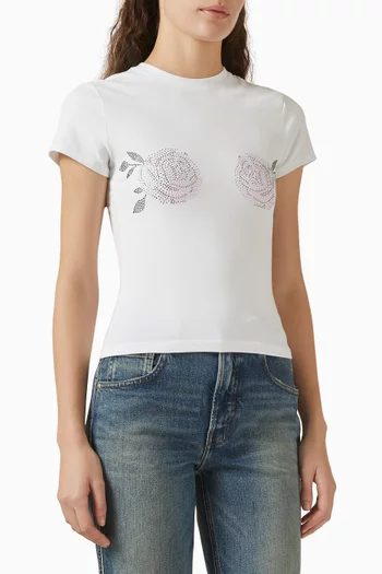 Super Stretch Rhinestone-embellished Baby T-shirt in Cotton