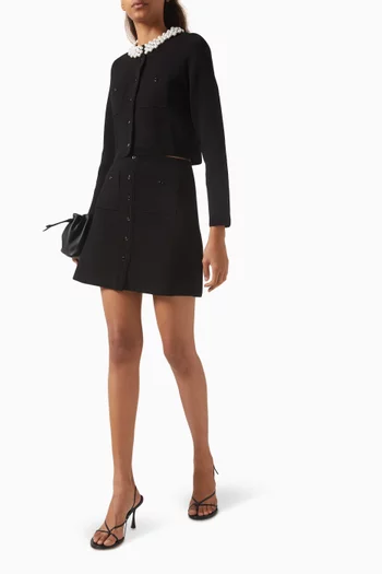 Knit Mini Skirt in Viscose Blend