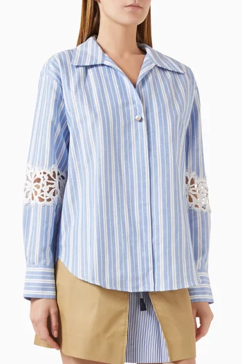 Striped Shirt in Cotton-linen