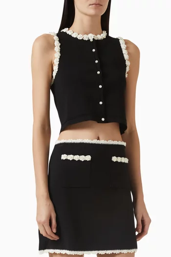 Fleuri Crop Top in Viscose-knit