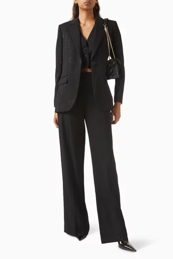 Embellished Wide-leg Pants in Viscose Blend
