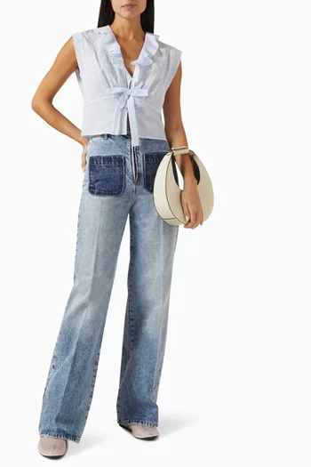 Crop Tie-front Top in Cotton