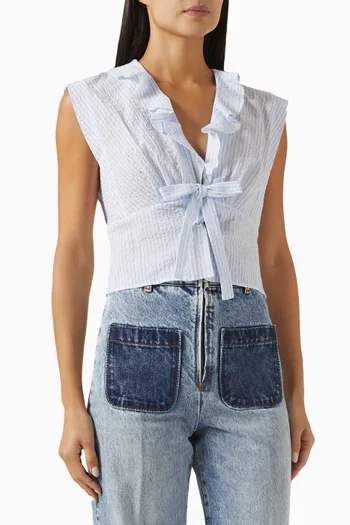Crop Tie-front Top in Cotton