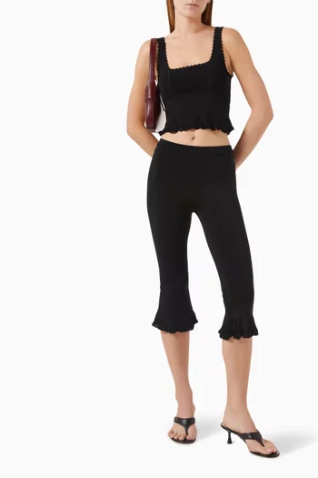 Scalloped Tank Top in Viscose-blend