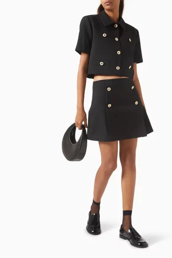 Crop Jacket in Virgin Wool Blend
