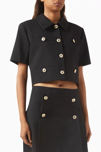 Crop Jacket in Virgin Wool Blend