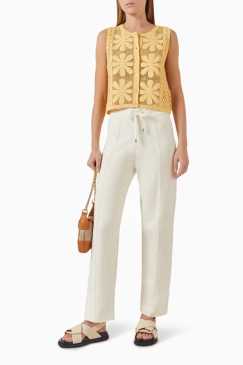 Floral Crochet Cardigan in Viscose-blend