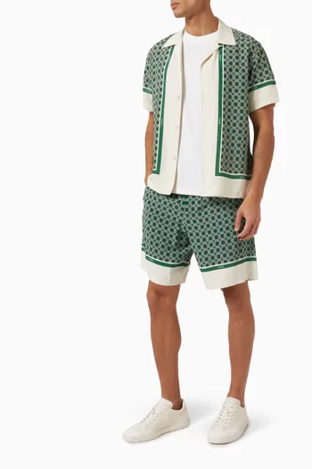 Fence Printed Shorts in Viscose