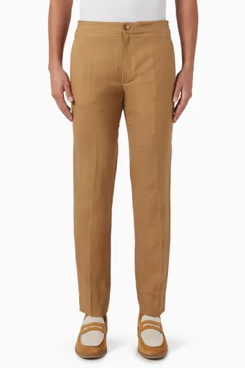 Straight-leg Pants in Linen