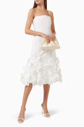 Bella Floral Midi Dress in Poplin