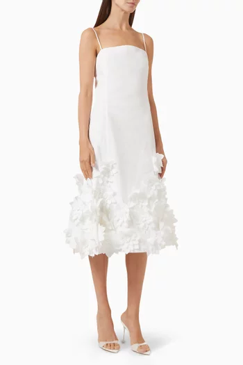 Bella Floral Midi Dress in Poplin
