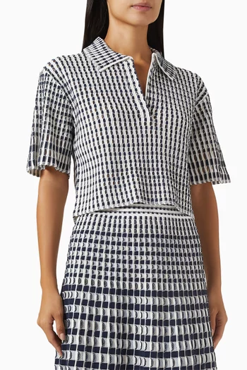 Adley Crop Polo Shirt in Rayon-blend