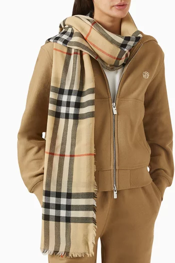 Check Scarf in Wool