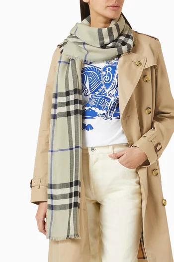 Check Scarf in Wool