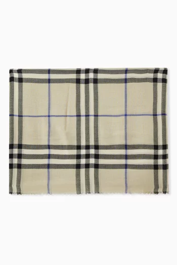 Check Scarf in Wool
