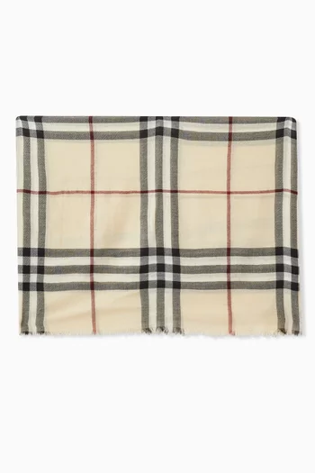 Giant Check Scarf in Wool