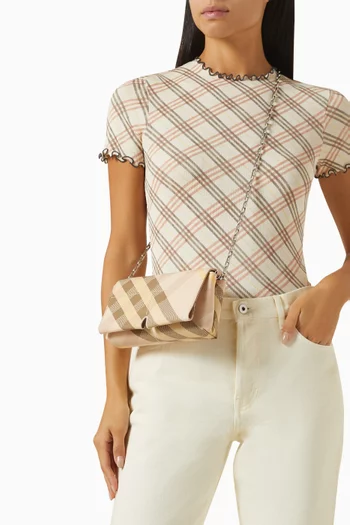 Mini Snip Check Shoulder Bag in Coated-canvas