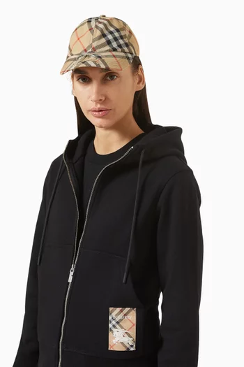 Equestrian Knight Check Cap in Cotton