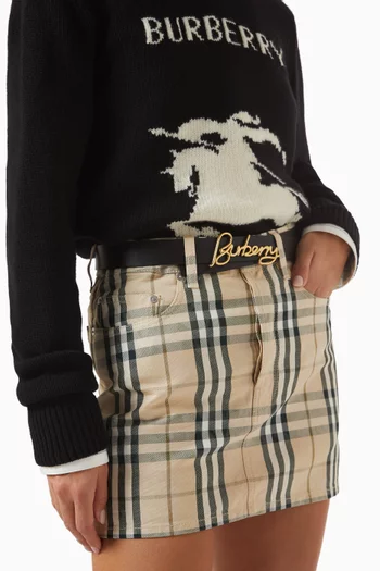 Reversible Signature Belt in Leather