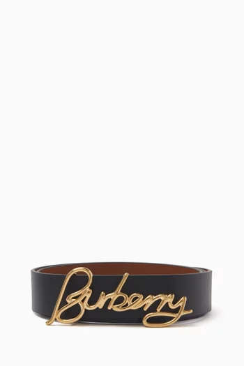 Reversible Signature Belt in Leather