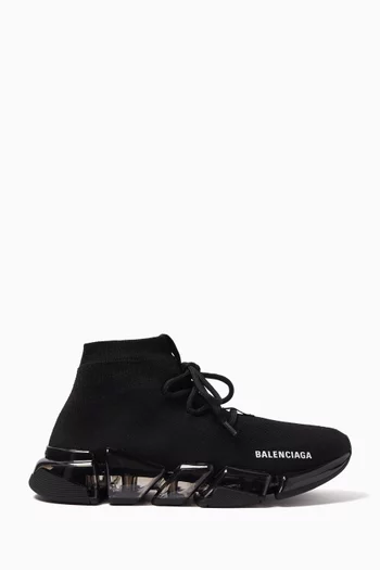 Speed 2.0 Lace-up Clear Sole Sneakers in Technical Knit