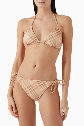 قطعة بيكيني علوية بنقشة مربعات