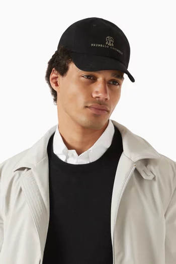 Logo Baseball Cap in Cotton
