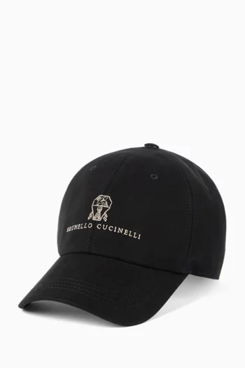 Logo Baseball Cap in Cotton