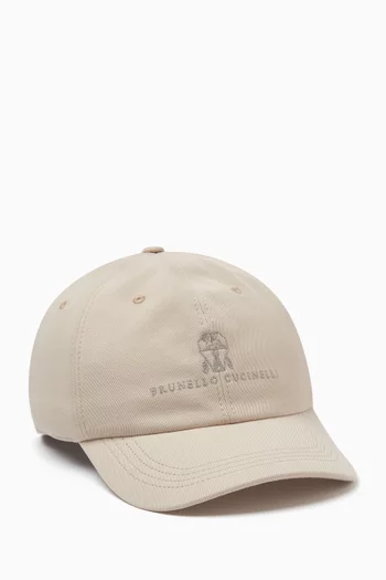Logo Baseball Cap in Cotton-gabardine