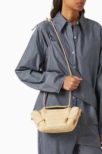 Mini Arta Top-handle Bag in Raffia