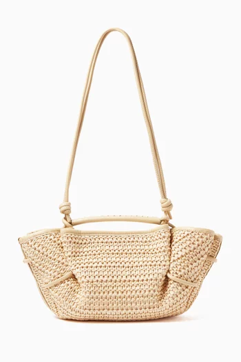 Mini Arta Top-handle Bag in Raffia