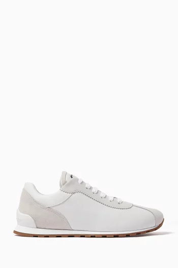 Panelled Sneakers in Leather