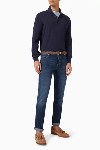 Polo Sweater in Cotton Knit