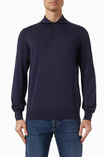 Polo Sweater in Cotton Knit