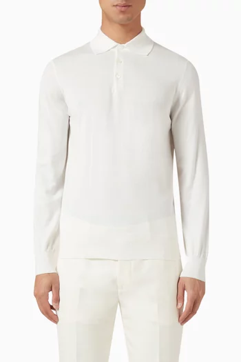 Polo Sweater in Cotton Knit