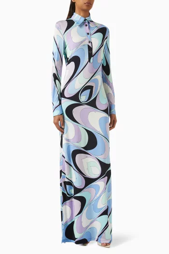 Onde-print Dress in Shirt