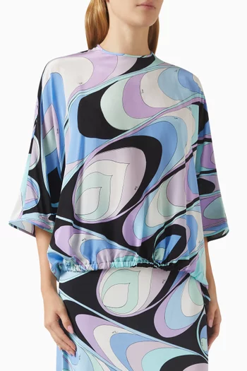Onde-print Top in Silk
