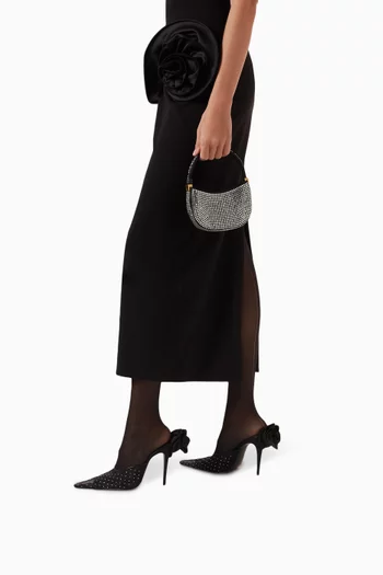 110 Rose Crystal-embellished Mules in Mesh & Silk