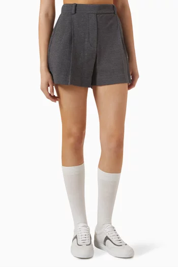 Baggy Shorts in Techno Cotton Piqué
