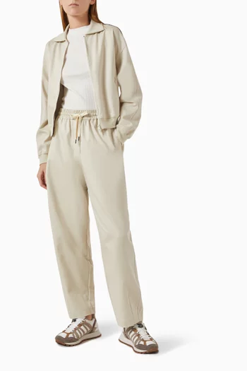 Monili-embellished Track Jacket in Cotton-blend
