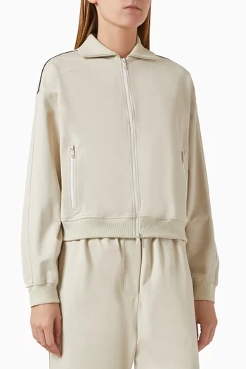 Monili-embellished Track Jacket in Cotton-blend