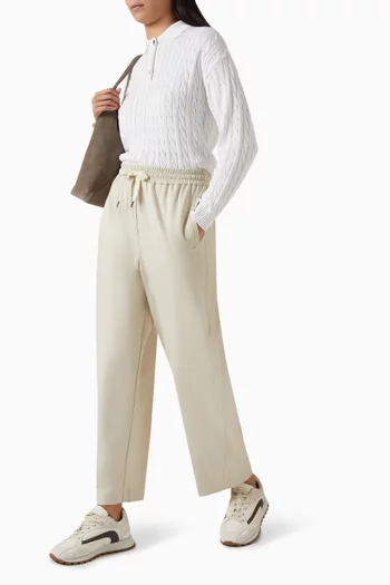 Straight-leg Track Pants in Cotton Blend