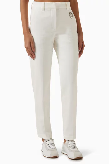 Straight-leg Logo Pants in Cotton Blend