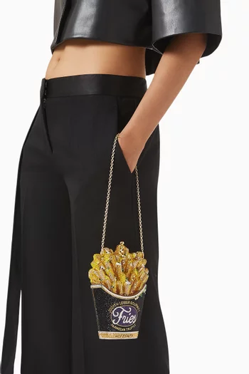 French Fries Truffle Fries Crystal-embellished Clutch