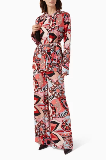 Aurelio Belted Top in Crepe