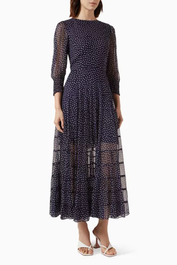 Kristen Tiered Midi Dress in Georgette